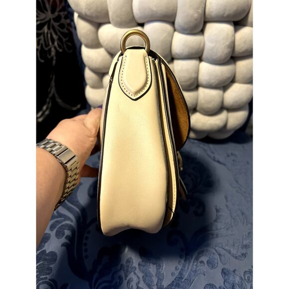 Coach Beige with Denim Logo Upcrafted Beat Saddle Bag - Picture 5 of 10